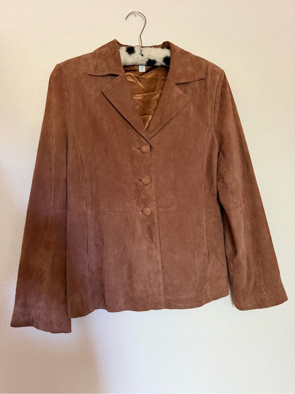 Vintage Austin Reed Brown Suede Leather Blazer Jacket Women’s Size 10 - Picture 3 of 9